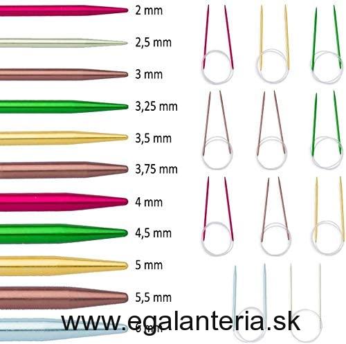 Jehlice Pony Color hliníkové bez lanka - 10,5 cm - 7,5 mm