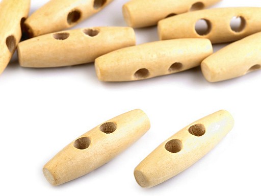Dřevěný knoflík oválný - světlý