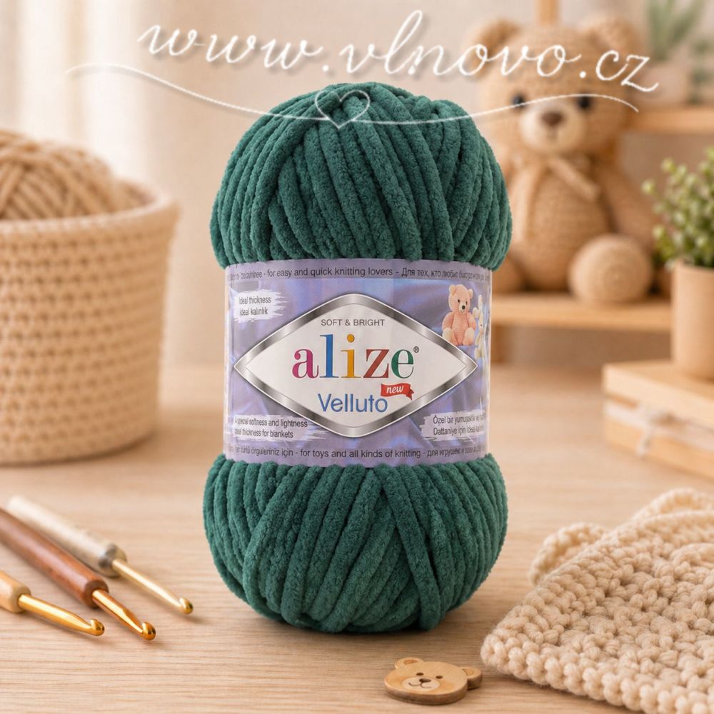 Alize Velluto 532 - tmavě zelená