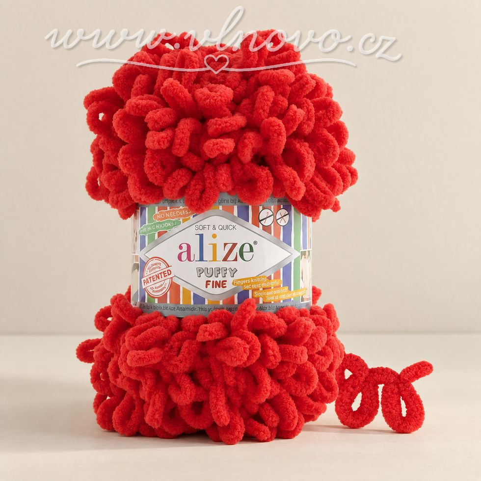 Alize Puffy Fine 106 - karminova červená