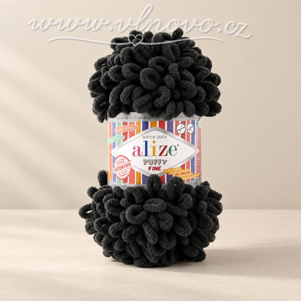 Alize Puffy Fine 1060 - matná černá