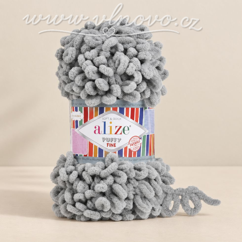 Alize Puffy Fine 302 - světle šedá