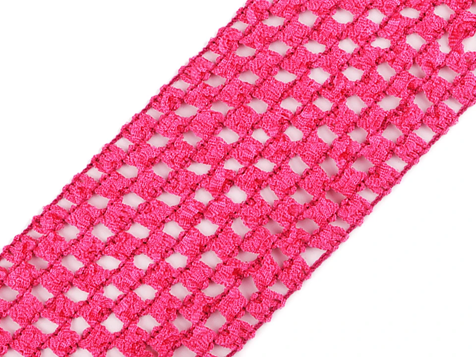 Síťovaná pruženka s jemným leskem - pink