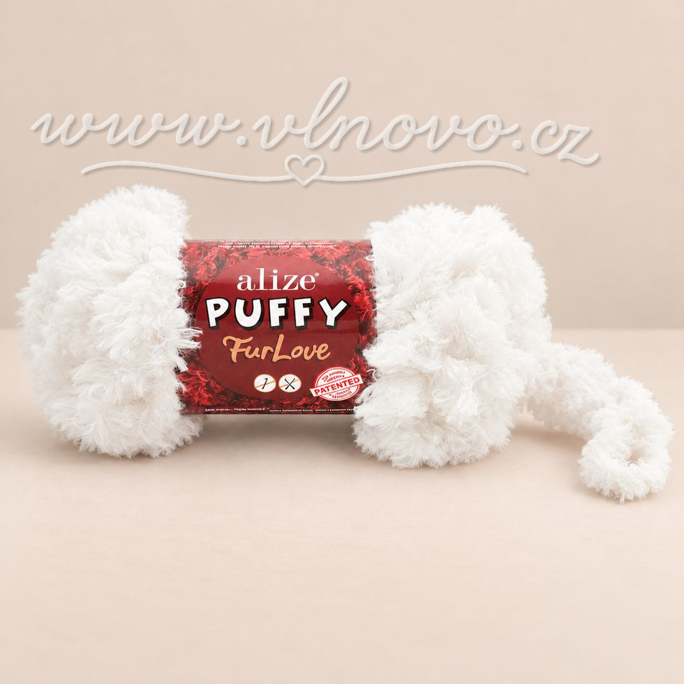 Alize Puffy FurLove 55 - bílá