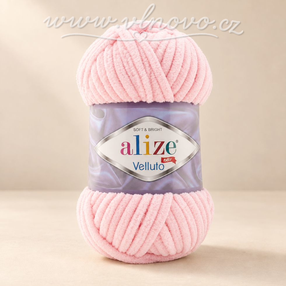 Alize Velluto 639 - světlá baby růžová