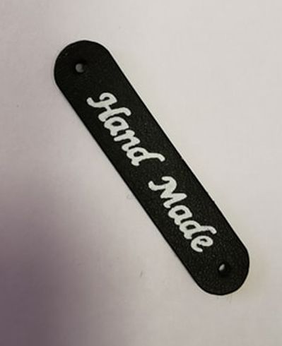 Handmade štítek - černý - oval