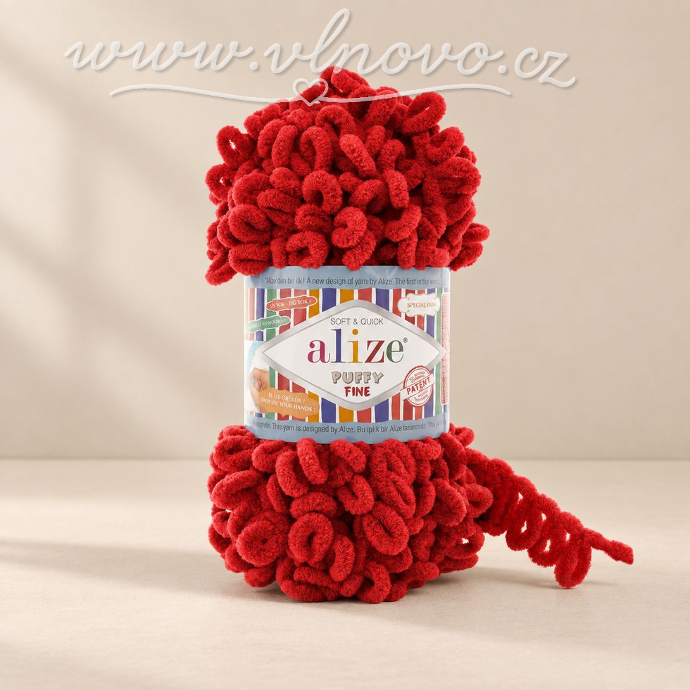 Alize Puffy Fine 56 - červená