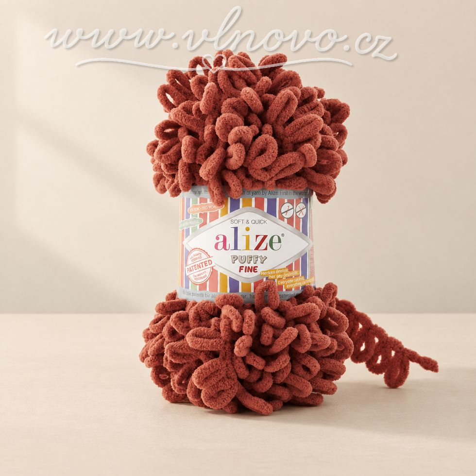 Alize Puffy Fine 90 - cihlová