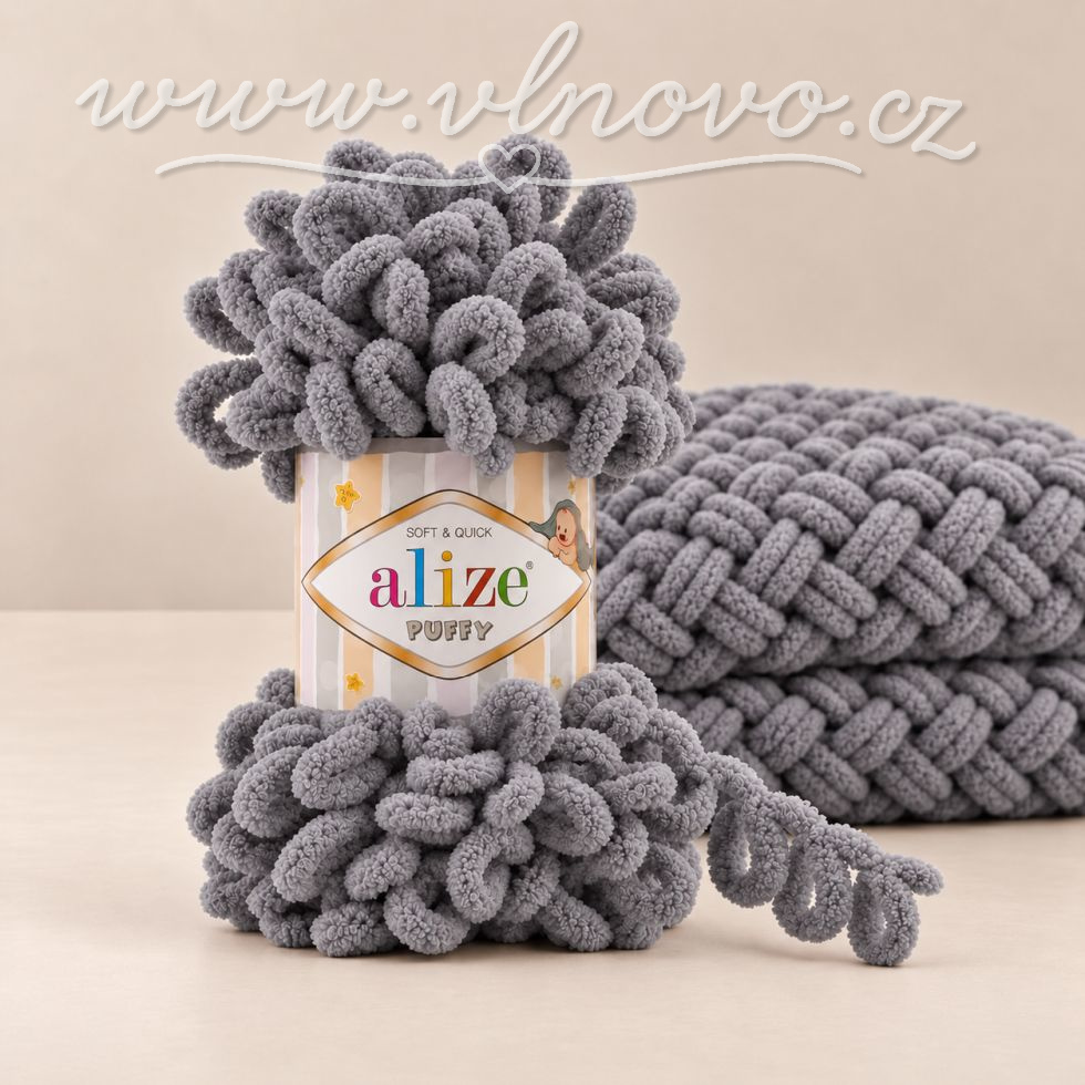 Alize Puffy 428 - středně šedá