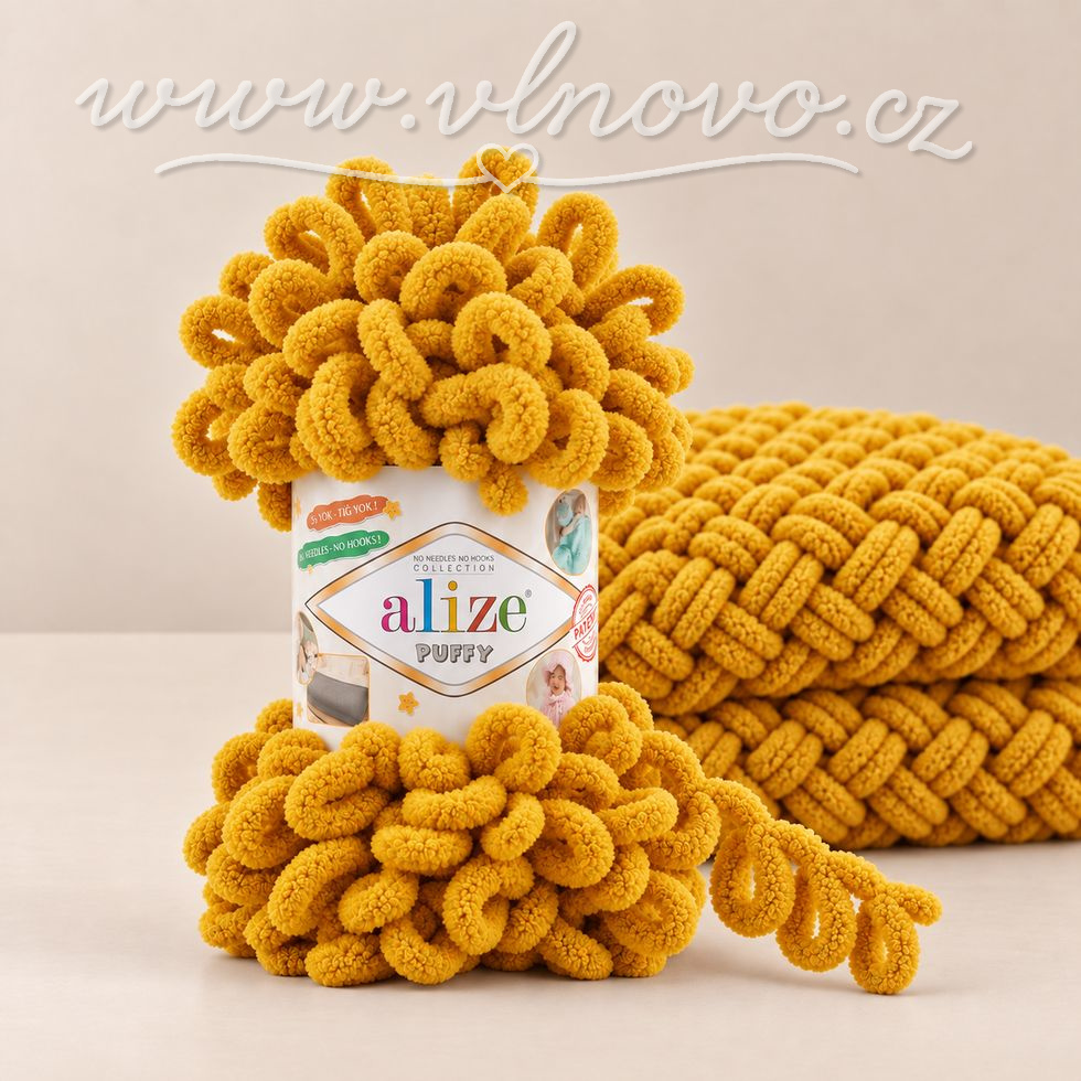 Alize Puffy 02 - hořčicová žlutá