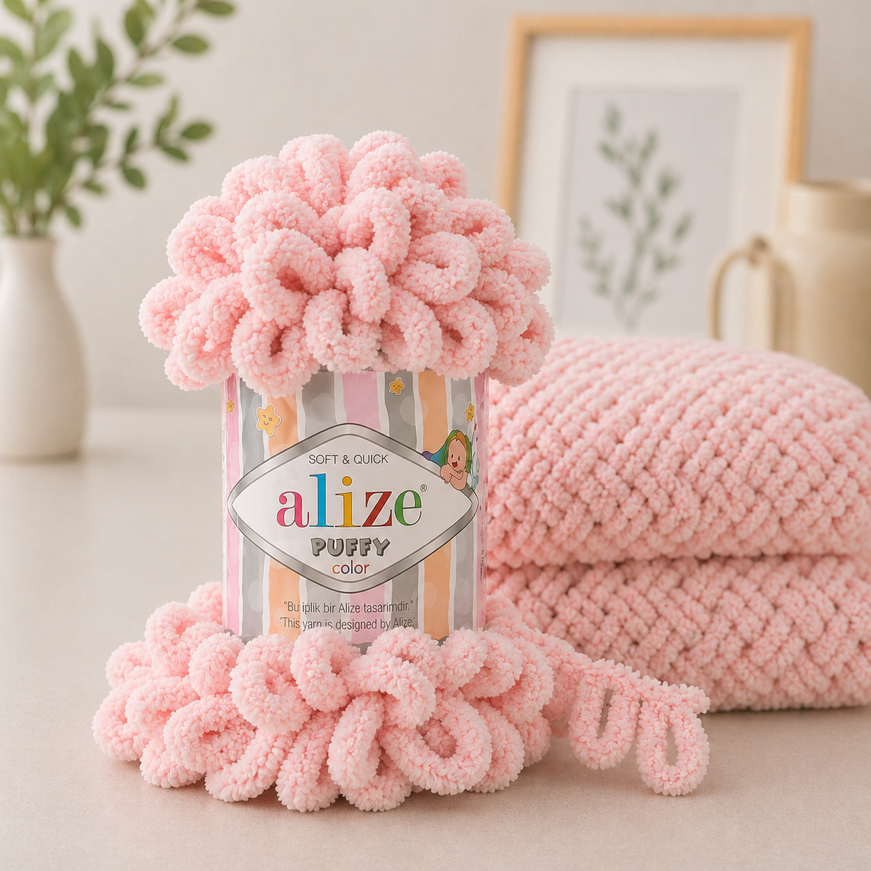 Alize Puffy 161 - pudrově růžová