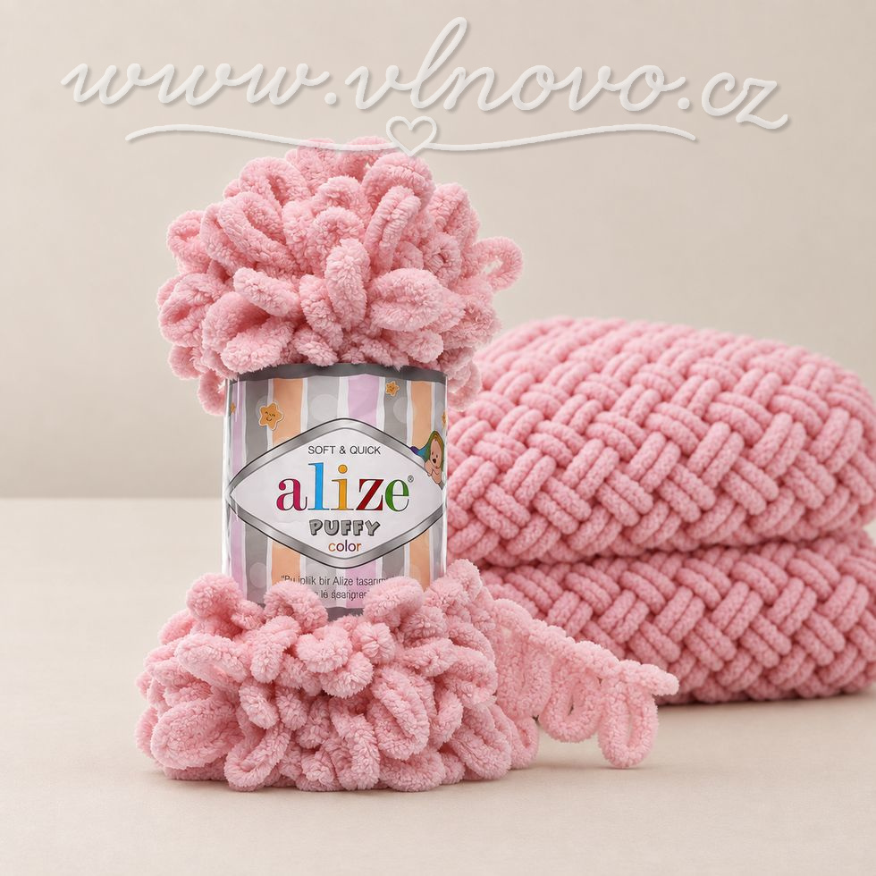 Alize Puffy 161 - pudrově růžová