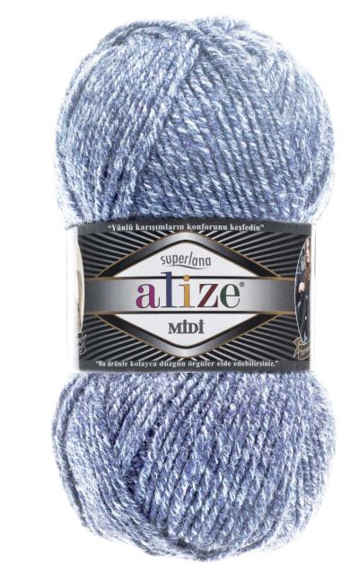 Alize Superlana Midi 806 - modrá stříkaná