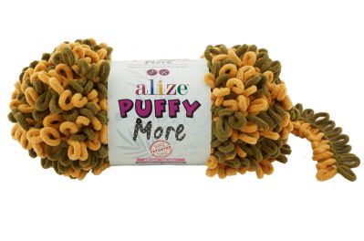 Alize Puffy MORE 6277 - olivová a hořčicová