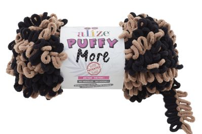 Alize Puffy MORE 6289 - černá a hnědá