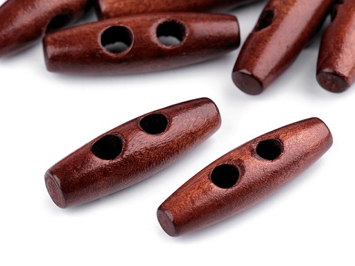 Dřevěný knoflík oválný - tmavý