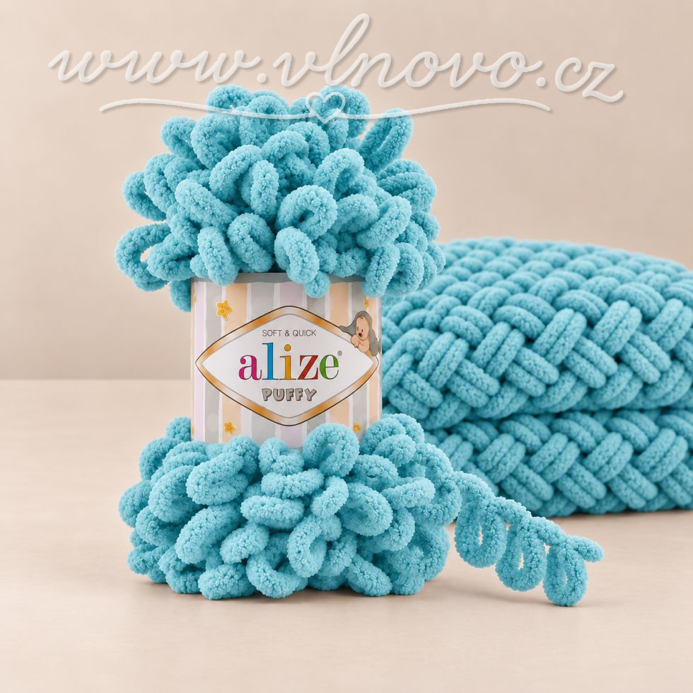Alize Puffy 414 - azurová modrá