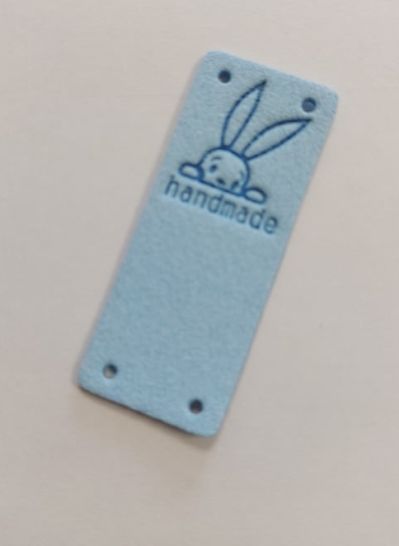 Semišový HandMade štítek - modrý