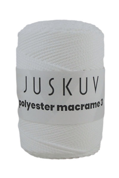 Polyester macrame Juskuv 02 - bílá lesklá