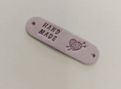 Malý semišový Hand Made štítek - fialový