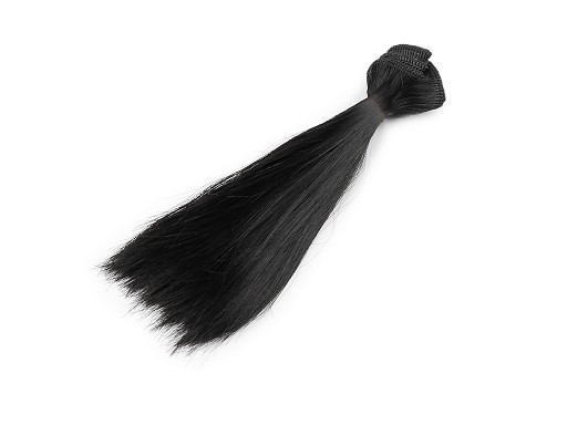 Vlasy pro panenky 15 cm - černé