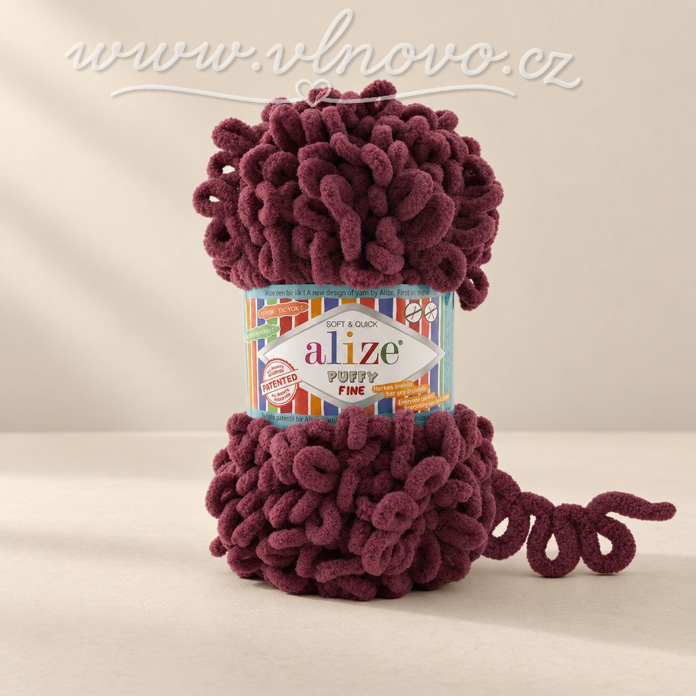 Alize Puffy Fine 956 - tmave fialová
